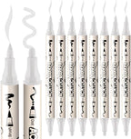 TRANSON 8 Pack White Brush and Bold Dual-tip Acrylic Paint Marker for DIY Glass Canvas Wood Leather Ceramic Rock Painting