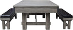 Hathaway Logan 7-ft Pool Table Combo Set with Benches - Rustic Gray with Blue Felt, Barnwood