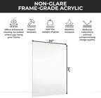 Non-Glare Acrylic Replacement Plexiglass for 20x24 Picture Frame, UV-Resistant Non-Glare Acrylic Cover Sheet