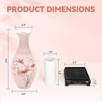 3D Puzzles Vase for Adults, Birthday Gifts for Women, 160 Pieces Plastic DIY Unique Flower Vase with LED Light, Crafts for Adults House Warming Gift for Flower Arrangements and Home Decor (Pink)