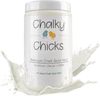 Chalky Chicks All-in-One Chalk Paint for Furniture or Cabinet - 32 Fl Oz - Matte Finish Salt Flats (Off White) for Metal, Wood Furniture Paint - No Sanding All-in-One for Home Decor & Crafts, USA Made