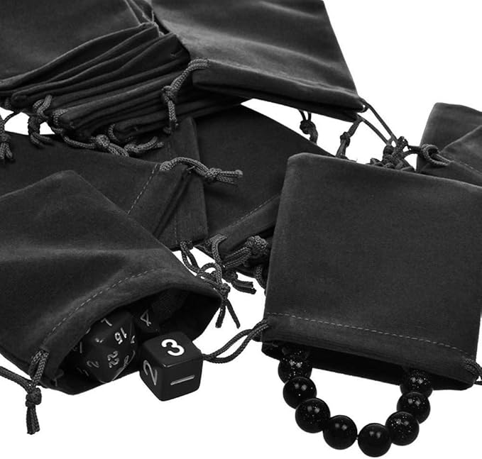 Colorsheng 20pcs 4.5 "X 5.5" Velvet Drawstring Cloth Jewelry Pouches Gift Candy Bags Wedding Headphones Bag (Black)