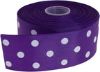 Polka Dot Grosgrain Ribbon 25 Yard Each Roll 100% Polyester (1/1-2", Purple)