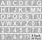 Alphabet Letter and Number Stencils 8 Inch - 40 Pack Large Letters and Numbers Stencil Templates with Signs for Painting on Wood, Reusable Letter Stencils for Chalkboard Signs & Wood Wall Art