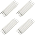 4 Set Embossing Stylus Double End Tracing Dotting Tool, 20 Pcs Ball Embossing Stylus Double End Tracing Dotting Tool for Pottery Clay Craft, Embossing Art (White)