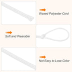 MECCANIXITY Waxed Cord 1mm Waxed Thread 87 Yard Wax String Leather Cord for Bracelet Making, Necklaces, Beading, Jewelry Making and DIY Crafts(White)