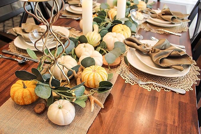14" x 10yd NO-FRAY Burlap Roll ~ 3 - 5 Table Runners ~ Natural Long Fabric with Finished Edges. Perfect for Weddings, Placemats, Crafts. Decorate Without The Mess!