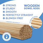 Dowel Rods Wood Sticks Wooden Dowel Rods 1/2 x 24 Inch Unfinished Hardwood Sticks for Crafts and DIYers 250 Pieces by Woodpeckers