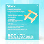 Darice Self-Adhesive Popsicle Sticks for Crafts – 500 Jumbo Wooden Sticks with Adhesive Tips, 6” x 1”, Mess-Free Arts and Crafts for Classroom, STEM, Home (Ages 3+)