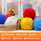 3.53oz Wool Roving Yarn, Wool Felting Supplies, Pure Wool, Chunky Yarn, Spinning Wool Roving for Needle Felting Wet Felting DIY Hand Spinning (Coffee)