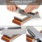Japanese Knife Sharpener 1000/6000 Grit and Knife Angle Holder Set by B&B japan for Stainless Steel Cutlery and Pointed Carver, Best for Long-Lasting Sharpness, "KING" Trade Mark