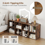 Giantex 8-Cube Bookcase, Floor Standing Bookshelf with Storage & 2 Anti-Tipping Kits, Open Storage Organizer, Cubby Wooden Book Shelf for Living Room, Study & Bedroom, Rustic Brown