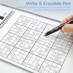 M&G Erasable Gel Pens, 12 Pcs Erasable Pen Fine Point 0.5mm, Black Erasable Gel Ink Pen with Comfort Grip and Cap, Make Mistakes Disappear for Drawing Writing Planner and Crossword Puzzles