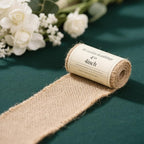 KINJOEK 4 Inch Wide 54 Yards Burlap Ribbon, Natural Jute Fabric Ribbon Crafts Ribbon for Christmas Wedding Gifts Burlap Fabric DIY for Decoration
