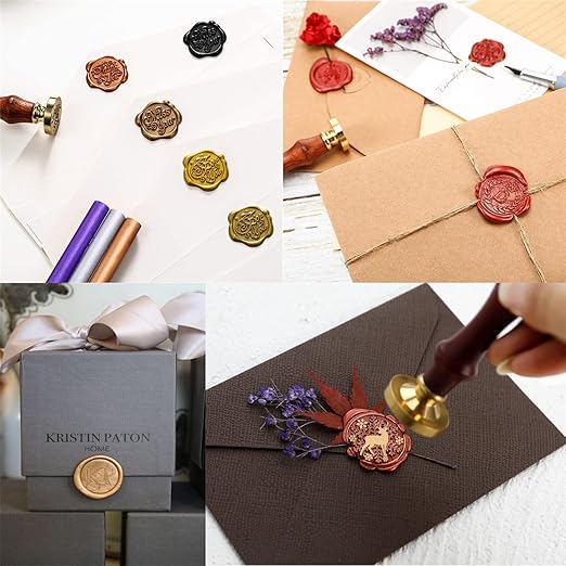 6 Pieces Sealing Wax Sticks with Wicks for Letter Seal Wax Stamp,Wedding Invitations, Packaging Decoration,Christmas Gift Ideas (Dark Gold)