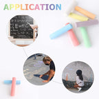 J-hong Washable Sidewalk Chalk Set- 52 Pieces 7 Colors Jumbo Chalk For Kid and Adult, Paint on Classroom Chalkboard or Outdoor Playground, Good Gift for Party