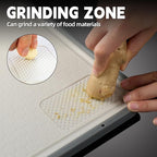 Cutting Board Double Sided,2 Pcs Vegetable Board With Sharpening Stone,Large Size+Small Size,Food Grade Stainless steel and Wheat straw PP Material,Eco-Friendly (11.8x15.6)