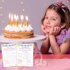 Birthday Party Games Set for Girls- 20 Birthday Double Sided Games Cards Set- Girls Birthday Party Activity Notebook Themed Party Activity and Idea - Girl Birthday Party Supplies, Decorations