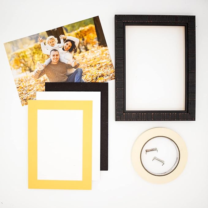 8x10 Mat Bevel Cut for 5.5x8.5 Photos - Acid Free Chamois Yellow Precut Matboard - For Pictures, Photos, Framing - 4-ply Thickness