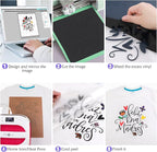 HTVRONT HTV Heat Transfer Vinyl Bundle: 36 Pack 12 x 10" Iron On Vinyl with 1 Pack Standard Grip Cutting Mat for T-Shirt, 25pcs Assorted Colors HTV Vinyl with Tweezer for All Cutting Machine