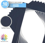Mat Board Center, Pack of 10, 5x7 for 4x6 Dignity Blue Color Mats - Bevel Cut, Acid Free, 4-ply Thickness, White Core - for Pictures, Photos, Framing