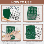 CHGCRAFT Polymer Clay Texture Sheets Leaves and Flowers Pattern Silicone Clay Texture Mat Botany Clear Silicone Molding Pattern Sheets for DIY Crafts Projects and Making Earrings Necklace Bracelet