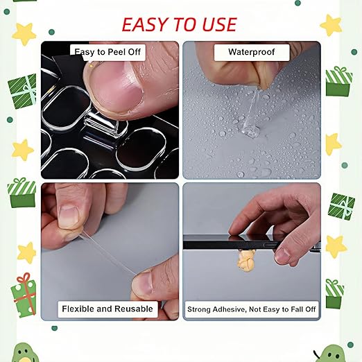 500 Pcs Clear Gel Glue Dots, Double Sided Removable Adhesive Dots, Sticky Tack Mounting Putty for Balloons, Crafts, Photos, Home Decor, DIY Party Decorations