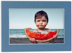 11x14 Mat for 8.5x11 Photo - Precut Steel Blue Picture Matboard for Frames 11 x 14 Inches - Bevel Cut to Display Art 8.5 x 11 Inches - Acid Free Pack of 25 MATS with Backing Boards & Clear Bags