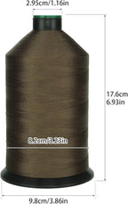 Extra Strong Bonded Nylon Thread #69 Tex70 – 16 OZ, 6000yds, Versatile Stitching Solution for Leather, Upholstery, Canvas Repair and More (Army Green)