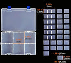 Qualsen Plastic Organizer Storage Box with Adjustable Dividers, Fishing Tackle Box and Bead Organizer Box for Jewelry, Beads, Earrings, Tools, Fishing Hooks, and Small Accessories（34 Grid x 2）