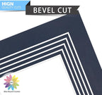 Mat Board Center, Pack of 10, 5x7 for 4x6 Dignity Blue Color Mats - Bevel Cut, Acid Free, 4-ply Thickness, White Core - for Pictures, Photos, Framing