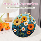yesJRL Needle Felting Kits Beginners, Natural Landscape DIY Wool Needle Felting Starter Kit, Floral Needle Felt Set with Foam Pad, Felt Cloth and Instructions, Used for Home Decoration (Blue)