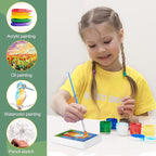 ESRICH Mini Canvas 40Pack 2.4x2.4inch, 2/5''Profile Art Primed Mini Canvases for Painting, Tiny Painting Canvas for Kids and Art Supplies.