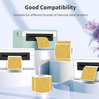 2" x 2" Square Thermal Labels Stickers, Holographic Direct Thermal Stickers Labels, Self-Adhesive Label for Small Business, DIY Logo Design- Glitter Gold