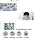 Oriental Tropical Kitchen Runner Rug 2x5 Washable, Thin Stain Resistant Blue Boho Bathroom Runner Rug for Hallway Entryway Bedroom Laundry, Vintage Abstract Hippie Botanical Long Carpet