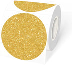 3" Holographic Direct Thermal Label Stickers, Round Printable Rainbow Glitter Thermal Printer Sticker Labels for Gift Wrapping, Self-Adhesive DIY Custom Logo Design- Shiny Gold