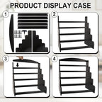 5-Tier Bamboo Trading Card Display Case, 35 pt Baseball Card Collection Stand, Sports Card Storage Holder,Card Game Collection (Black)
