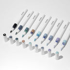 ROSYMENG 9 Color Acrylic Paint Pens,Quick-Drying Waterproof Acrylic Paint Markers, Soft Brush Tip Acrylic Markers for Canvas, Rock Painting, Wood, Stone, Glass, Ceramic, Fabric Painting, DIY Crafts
