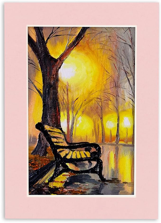 Pack of Ten Acid Free 11x14 Mats Bevel Cut for 8.5x11 Photos - Pink Precut Matboards With Backing Boards and Self Seal Photo Mat Bags For Pictures, Photos, Framing - 4-ply Thickness