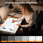 Elice Magnetic A3 Light Board for Diamond Painting, Ultra-Thin Tracing LED Light Box with Side Buttons, Super Bright Diamond Art Light Pad, Light Table for Drawing, Sketching, Weeding Vinyl - White