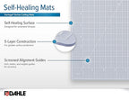 Dahle Vantage 10682 See-Through Premium Self-Healing Cutting Mat, 18"x24", 1/2" Grid, 5 Layers for Max Healing, Perfect for Crafts & Sewing, Clear