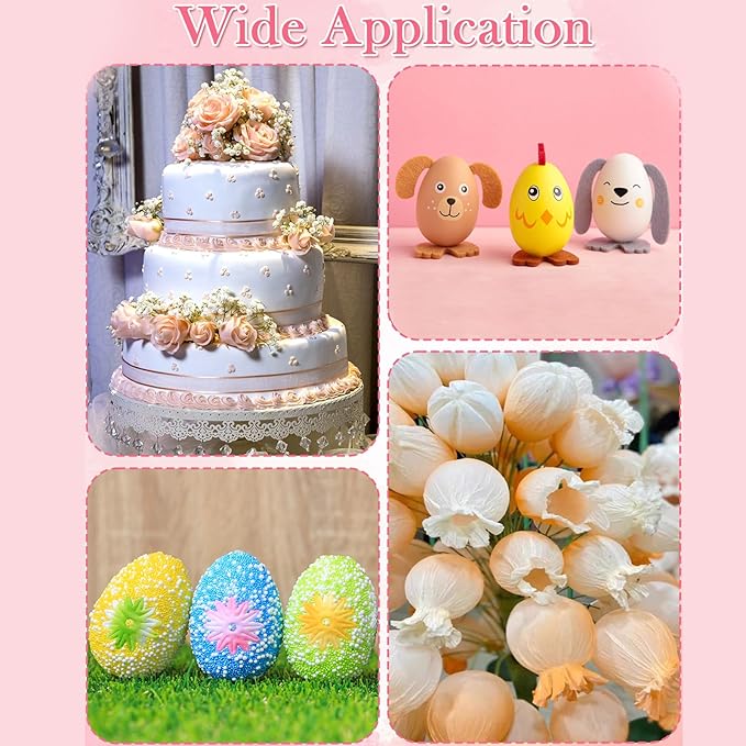 EORTA 80 Pieces Fondant Flower Forming Holders Oval Foam Flower Modeling Support Sugar Fondant Flowers Making Accessories for DIY Sugarcraft Baking Art, Large, 2.5X3.3 CM