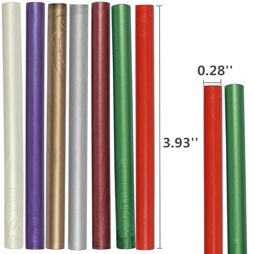 Wax Seal Sticks Red Copper, ONWINPOR 20pcs Glue Gun Wax Sealing Sticks for Wax Seal Stamp, Mini Wax Gun Sticks Suit to 0.28'' Glue Gun, Wedding Invitations (Red Copper)