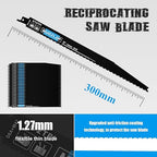 25 Pack 12 inch Reciprocating Saw Blades Set,6/12 TPI High Carbon Saw Blades, Woodcutting Saw Blades with Organizer Case (25, 6/12TPI/300mm)