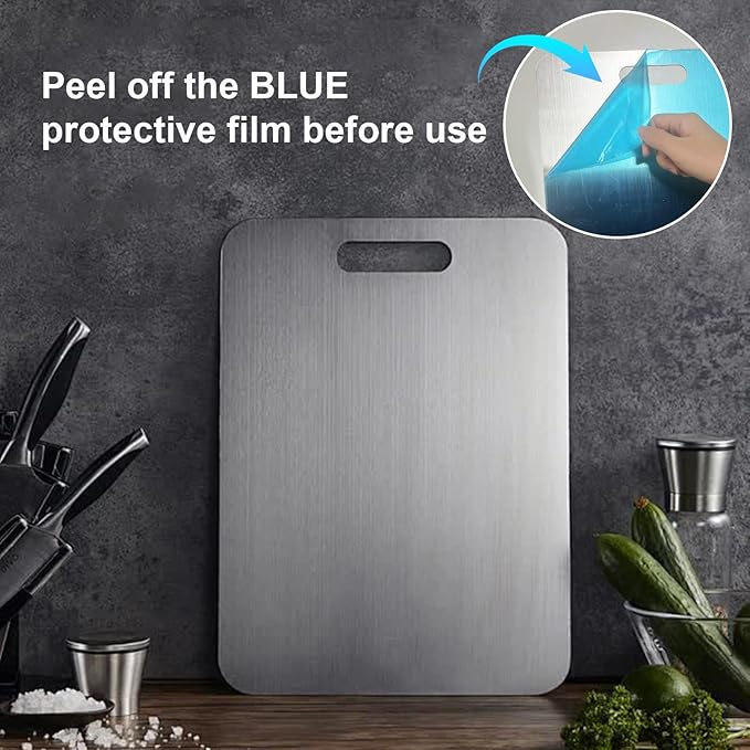 Titanium Cutting Boards for Kitchen,Katuchef Titanium Cutting Board,Non toxic Doubld-Side Available Chopping Boards, Easy to Clean and Store(2PCS-M+L)