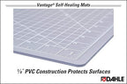 Dahle Vantage 10683 See-Through Premium Self-Healing Cutting Mat, 24"x36", 1/2" Grid, 5 Layers for Max Healing, Perfect for Crafts & Sewing, Clear