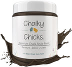 Chalky Chicks All-in-One Chalk Paint for Furniture or Cabinet - 16 Fl Oz - Matte Finish Lava Cake (Dark Brown) for Metal, Wood Furniture Paint - No Sanding All-in-One for Home Decor & Crafts, USA Made