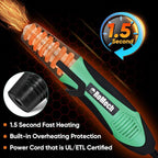 ROMECH 350W Heat Gun with 2 Nozzles, Dual Temp Heat Gun 400°F-660°F, Fast Heat Hot Air Gun with Overload Protection for DIY Craft Embossing Shrink Wrapping (Green)