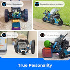 Makeblock mBot2 Rover Emo Robot Programming for Kids, Interactive Robotics Kit Learning and Outdoor Play, Remote Control Coding for Kids 8-12 and up, STEM Educational Building Toys Gifts