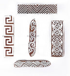 Wooden Block Stamp for Block Printing Stamp - Border Shape Wooden Printing Stamps for Clay Tattoo Fabric Pottery HASHCART® (Set of 5)